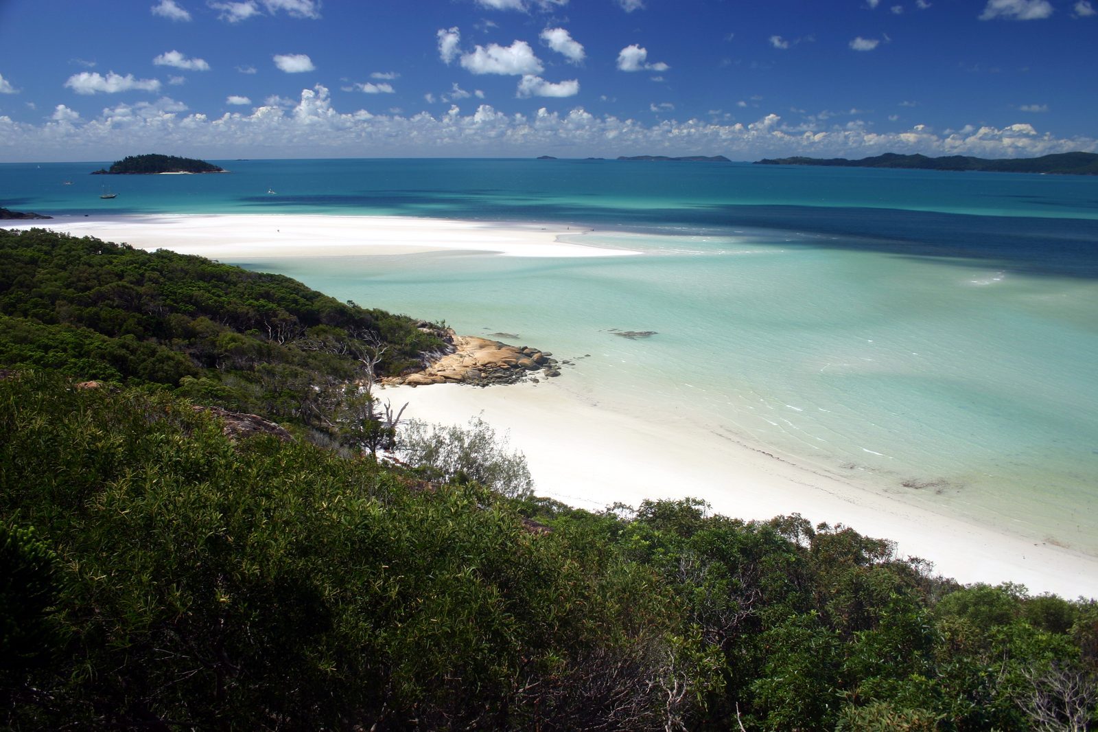 Swirling white silica sands of Whitehaven Beach